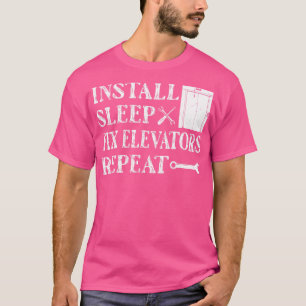 Camiseta Instalar elevadores Arreglar mecánico del elevador