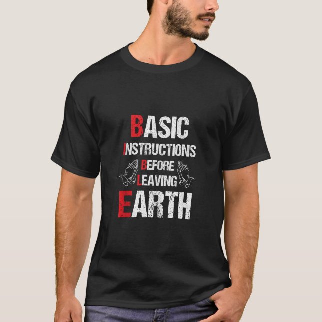 Camiseta Instrucciones Básicas de la Biblia Antes de Dejar  (Anverso)