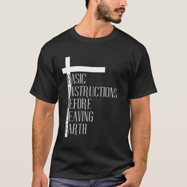 Camiseta Instrucciones básicas de la Biblia antes de salir  (Anverso)