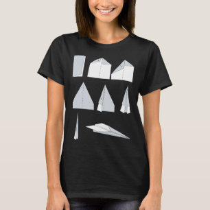 Camiseta Instrucciones de avión de papel tecnología de pleg