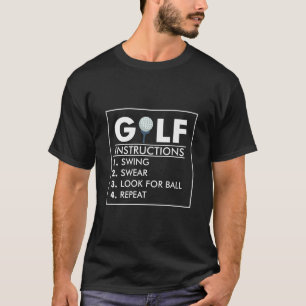 Camiseta Instrucciones de golf Repetición de la bola con as