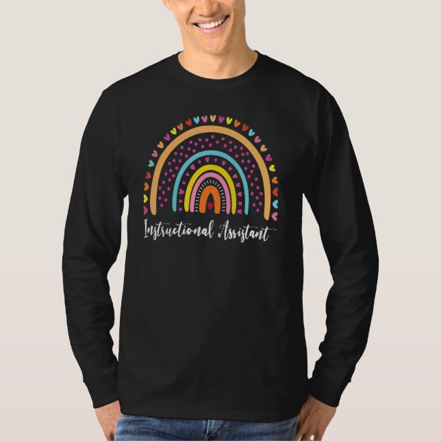 Camiseta Instructional Assistant Boho Rainbow Graduation Ap (Anverso)