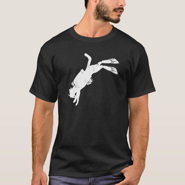 Camiseta Instructor de buceo con escafandra Buzo de gato (Anverso)