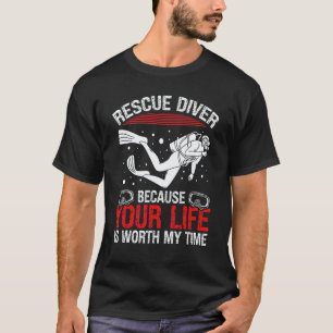 Camiseta Instructor de buceo de rescate con escafandra Humo