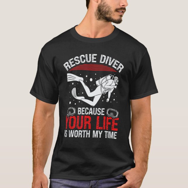 Camiseta Instructor de buceo de rescate con escafandra Humo (Anverso)