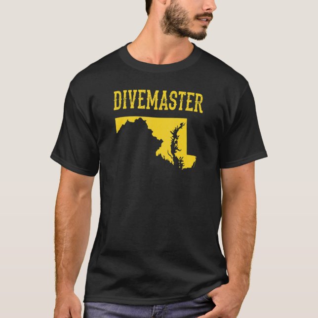 Camiseta Instructor de buceo Divemaster de Maryland Dive F (Anverso)