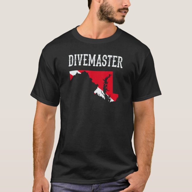 Camiseta Instructor de buceo Divemaster de Maryland Dive F (Anverso)