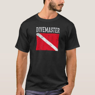 Camiseta Instructor de buceo Divemaster estilo bandera de b