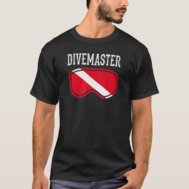 Camiseta Instructor de buceo Divemaster estilo de bandera d (Anverso)