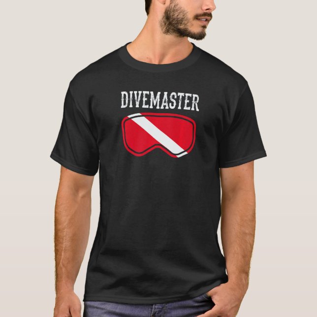 Camiseta Instructor de buceo Divemaster estilo de bandera d (Anverso)