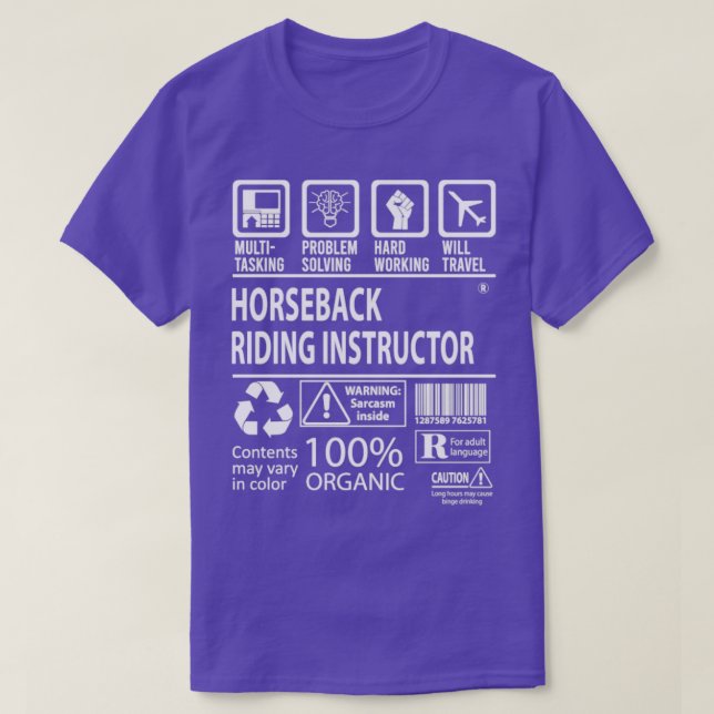 Camiseta Instructor de equitación con certificación MultiTa (Diseño del anverso)