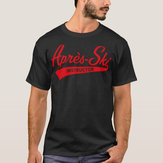 Camiseta Instructor de esquí de Aprs (Rojo de fletamento de (Anverso)