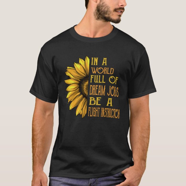 Camiseta Instructor de vuelo de girasol (Anverso)