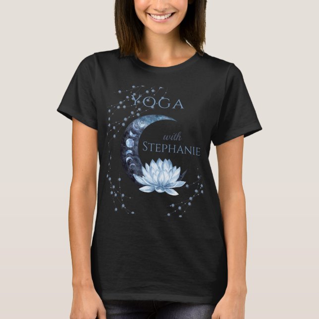 Camiseta Instructor de Yoga Clase de Flor Blue Lotus (Anverso)