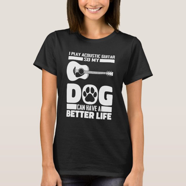 Camiseta Instrument Dog - Guitarist Acoustic Guitar (Anverso)