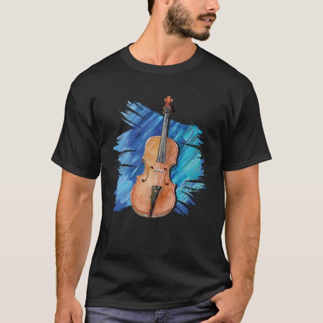 Camiseta Instrumento artístico de música violista de pintur (Anverso)