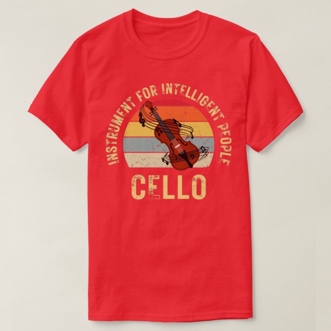 Camiseta Instrumento Cello para persona inteligente (Diseño del anverso)
