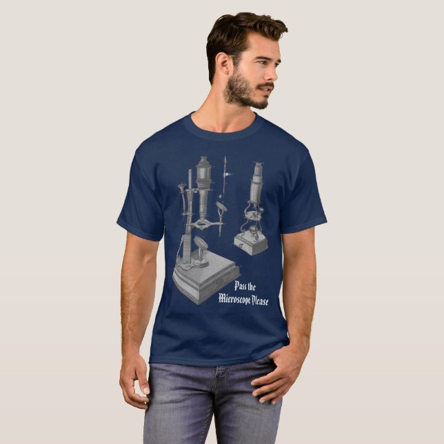 Camiseta INSTRUMENTO Científico Antiguo Microscopio del Sig (Anverso completo)