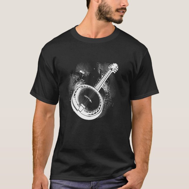 Camiseta Instrumento de cadena de boceto Banjo (Anverso)