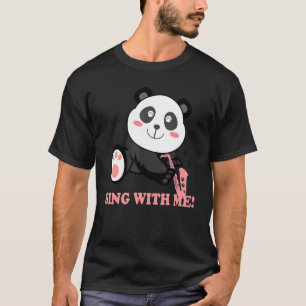 Camiseta Instrumento de canto y juego de oso de Panda saxof