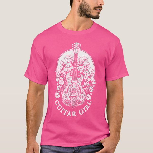 Camiseta Instrumento de guitarra acústica - Chica de guitar (Anverso)