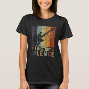 Camiseta Instrumento de guitarra destruyo blanco silencioso