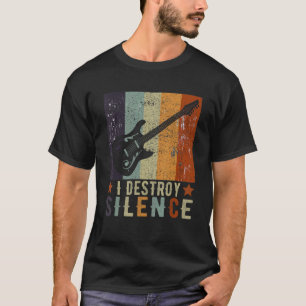 Camiseta Instrumento de guitarra destruyo blanco silencioso