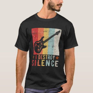 Camiseta Instrumento de guitarra destruyo el silencio blanc