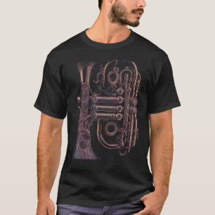 Camiseta Instrumento de música de cornet Steampunk gráfico