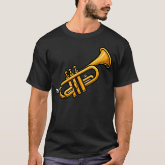 Camiseta Instrumento de música de trompeta de dibujos anima