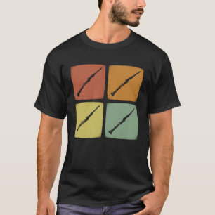 Camiseta Instrumento de orquesta vintage Retro Clarinet Mus
