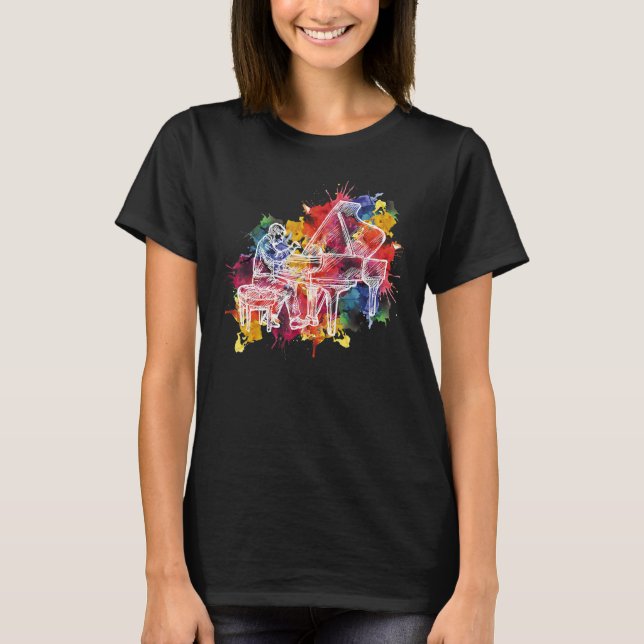 Camiseta Instrumento de regalo para músico pianista (Anverso)