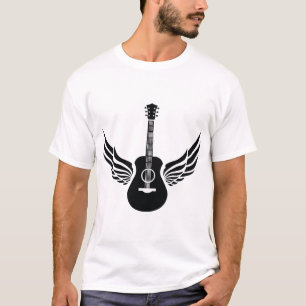 Camiseta Instrumento Musical Artístico Music Wings Guitar –