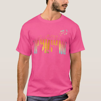 Camiseta Instrumento Musical Colorido Pianista Teclado Músi
