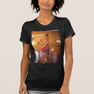 Camiseta Instrumento Musical de Gaita Escocesa Tartán Cuadr