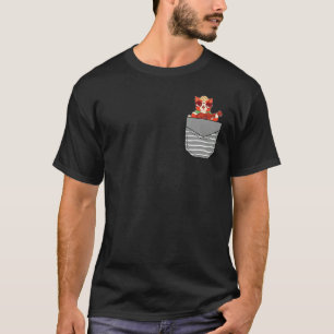 Camiseta Instrumento musical de ukelele de gato en bolsillo