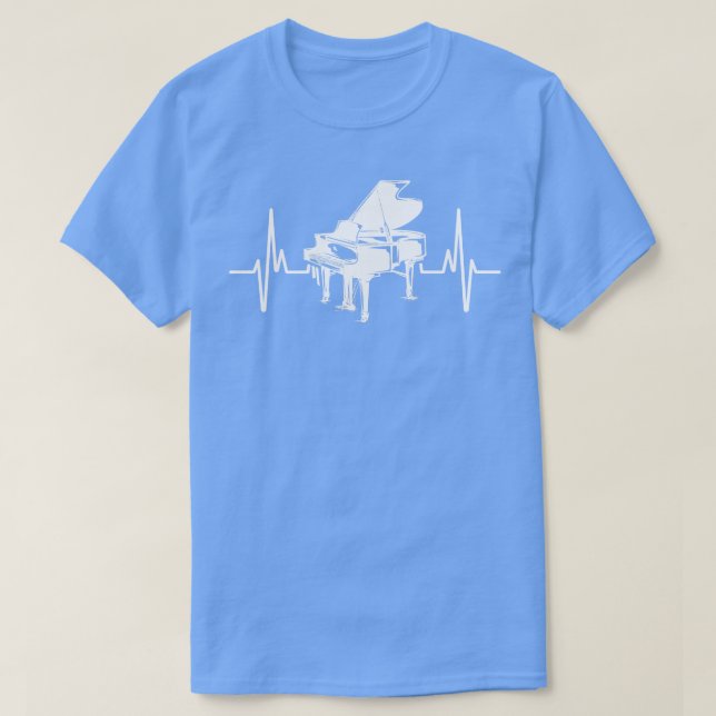 Camiseta Instrumento musical Heartbeat Piano (Diseño del anverso)
