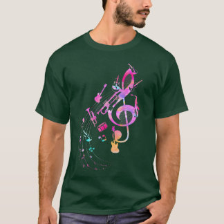 Camiseta Instrumento musical Notas musicales retro