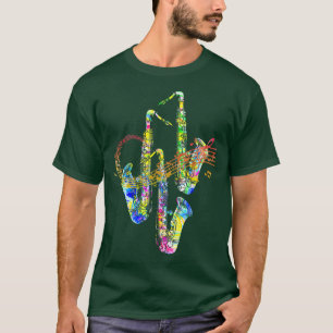 Camiseta Instrumento musical saxofonista de música jazz sax