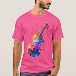 Camiseta Instrumento musical violinista de tinte de violini