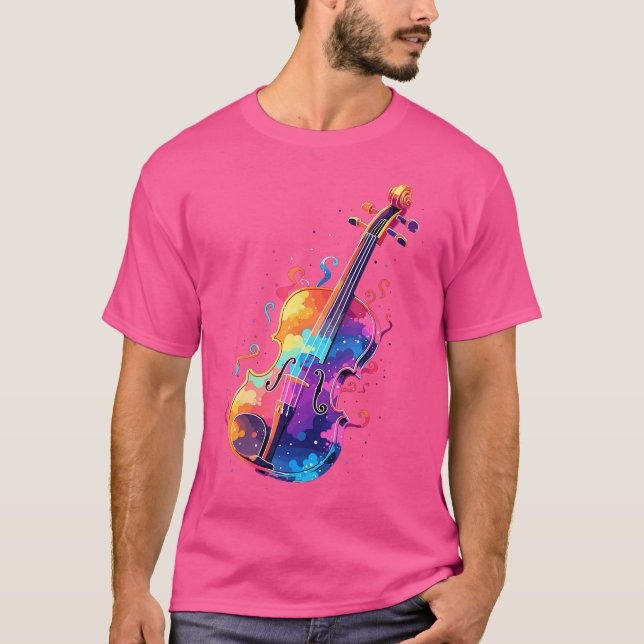 Camiseta Instrumento musical violinista de tinte de violini (Anverso)