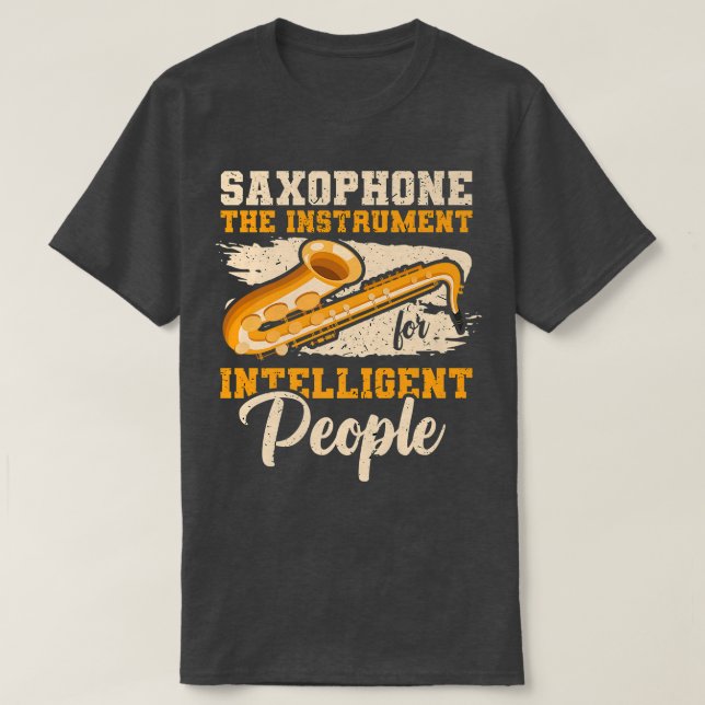 Camiseta Instrumento para personas inteligentes Música saxo (Diseño del anverso)