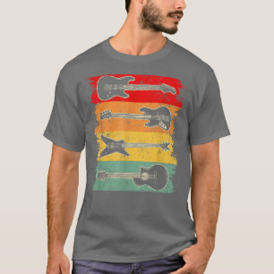 Camiseta Instrumento retro vintage guitarra de hombres musi