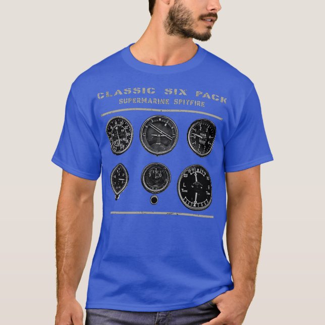 Camiseta Instrumentos de coca Seis aviones Spitfire Pack WW (Anverso)