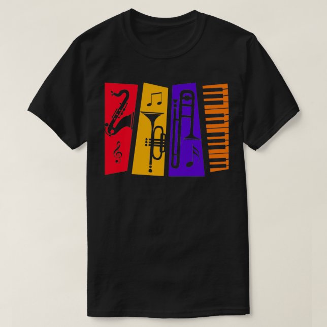 Camiseta Instrumentos de Jazz (Diseño del anverso)