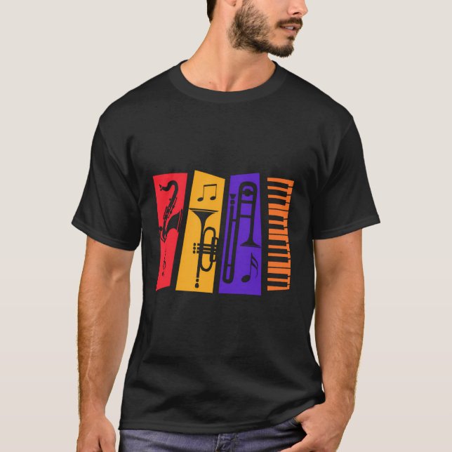 Camiseta Instrumentos De Música De Jazz Para Los Amantes De (Anverso)
