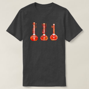 Camiseta Instrumentos de música folclórica india Sitar Veen