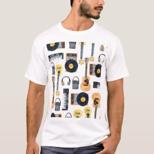 Camiseta Instrumentos musicales: acuarela sin foco