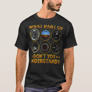 Camiseta Instrumentos piloto de aerolíneas de aviación para