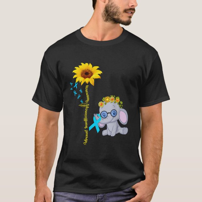 Camiseta Insuficiencia Adrenal Conciencia Bebé Elefante Sun (Anverso)